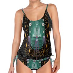 Temple Of Yoga In Light Peace And Human Namaste Style Tankini Set by pepitasart