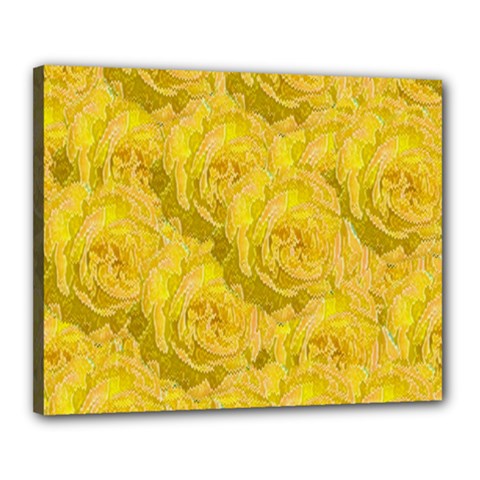 Summer Yellow Roses Dancing In The Season Canvas 20  X 16  by pepitasart