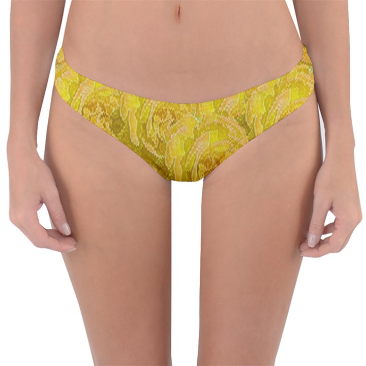 Summer Yellow Roses Dancing In The Season Reversible Hipster Bikini Bottoms