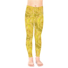 Summer Yellow Roses Dancing In The Season Kids  Legging by pepitasart