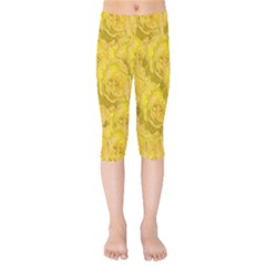 Summer Yellow Roses Dancing In The Season Kids  Capri Leggings  by pepitasart