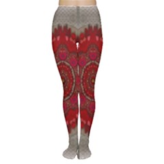 Strawberry  With Waffles And Fantasy Flowers In Harmony Women s Tights by pepitasart