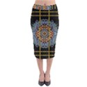 Blue Bloom Golden And Metal Midi Pencil Skirt View1