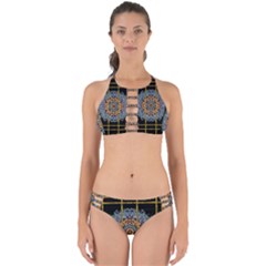Blue Bloom Golden And Metal Perfectly Cut Out Bikini Set by pepitasart