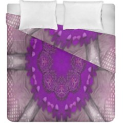 Fantasy-flowers In Harmony  In Lilac Duvet Cover Double Side (king Size) by pepitasart