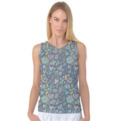 Cactus Pattern Green  Women s Basketball Tank Top by kostolom3000shop