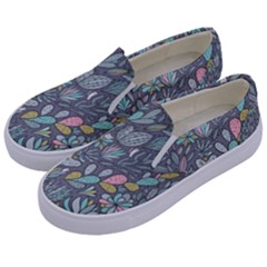 Cactus Pattern Green  Kids  Canvas Slip Ons by kostolom3000shop