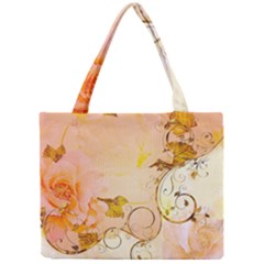 Wonderful Floral Design In Soft Colors Mini Tote Bag by FantasyWorld7