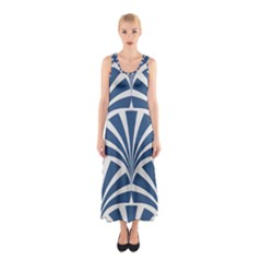Teal,white,art Deco,pattern Sleeveless Maxi Dress by NouveauDesign