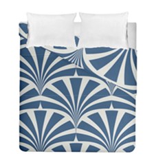 Teal,white,art Deco,pattern Duvet Cover Double Side (full/ Double Size)