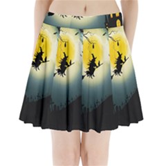 Halloween Landscape Pleated Mini Skirt by Valentinaart