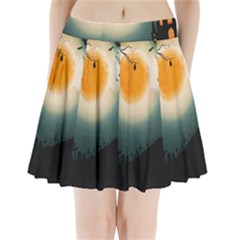 Halloween Landscape Pleated Mini Skirt by Valentinaart