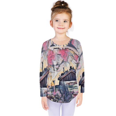 Modern Abstract Painting Kids  Long Sleeve Tee by NouveauDesign