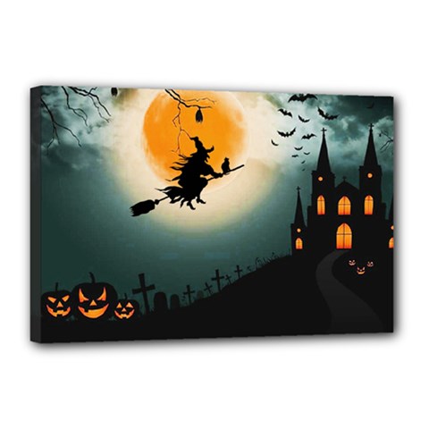 Halloween landscape Canvas 18  x 12 