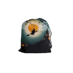 Halloween landscape Drawstring Pouches (Small) 