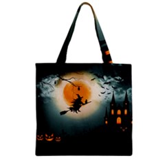 Halloween landscape Zipper Grocery Tote Bag