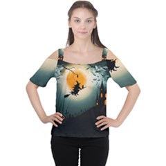 Halloween landscape Cutout Shoulder Tee