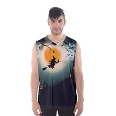 Halloween Landscape Men s Basketball Tank Top by Valentinaart