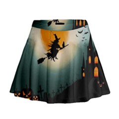 Halloween landscape Mini Flare Skirt