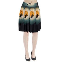 Halloween landscape Pleated Skirt