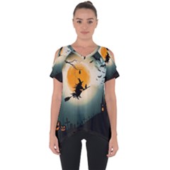 Halloween landscape Cut Out Side Drop Tee