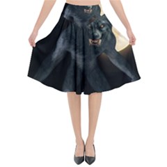 Werewolf Flared Midi Skirt by Valentinaart