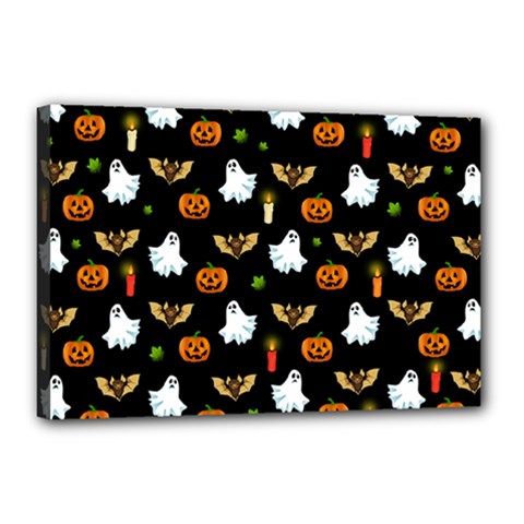 Halloween Pattern Canvas 18  X 12  by Valentinaart