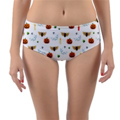 Halloween Pattern Reversible Mid-waist Bikini Bottoms by Valentinaart