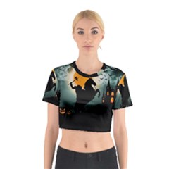 Headless Horseman Cotton Crop Top by Valentinaart