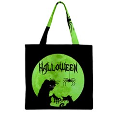 Halloween Zipper Grocery Tote Bag by Valentinaart