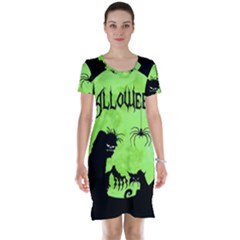 Halloween Short Sleeve Nightdress by Valentinaart