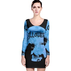 Halloween Long Sleeve Velvet Bodycon Dress