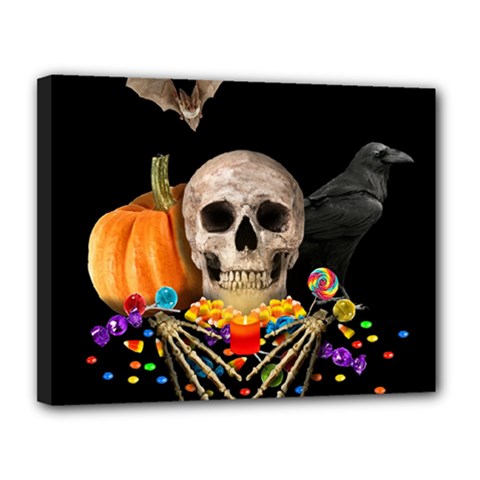 Halloween Candy Keeper Canvas 14  X 11  by Valentinaart