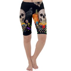 Halloween Candy Keeper Cropped Leggings  by Valentinaart