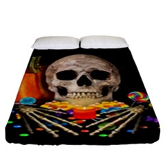 Halloween Candy Keeper Fitted Sheet (king Size) by Valentinaart