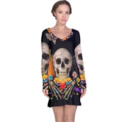 Halloween Candy Keeper Long Sleeve Nightdress by Valentinaart