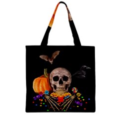 Halloween Candy Keeper Zipper Grocery Tote Bag by Valentinaart