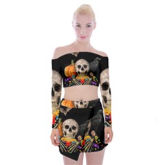 Halloween Candy Keeper Off Shoulder Top With Mini Skirt Set by Valentinaart