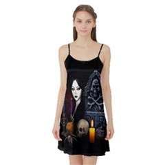 Vampires Night  Satin Night Slip by Valentinaart