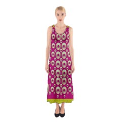 Going Gold Or Metal On Fern Pop Art Sleeveless Maxi Dress