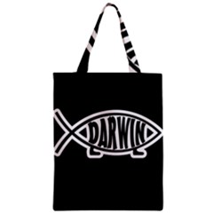 Darwin Fish Zipper Classic Tote Bag by Valentinaart