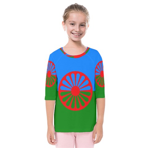 Gypsy Flag Kids  Quarter Sleeve Raglan Tee by Valentinaart