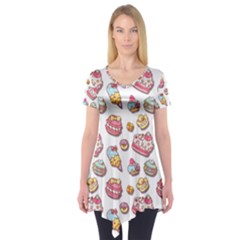 Sweet pattern Short Sleeve Tunic 