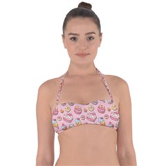 Sweet Pattern Halter Bandeau Bikini Top