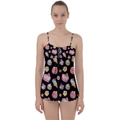 Sweet pattern Babydoll Tankini Set