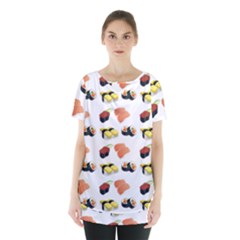 Sushi Pattern Skirt Hem Sports Top by Valentinaart