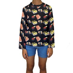 Sushi Pattern Kids  Long Sleeve Swimwear by Valentinaart