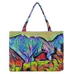 Magic Cube Abstract Art Zipper Medium Tote Bag by NouveauDesign