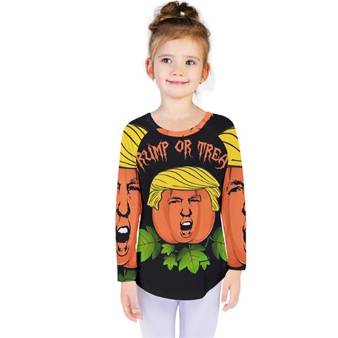 Trump Or Treat  Kids  Long Sleeve Tee by Valentinaart