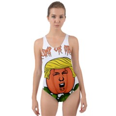 Trump Or Treat  Cut-out Back One Piece Swimsuit by Valentinaart